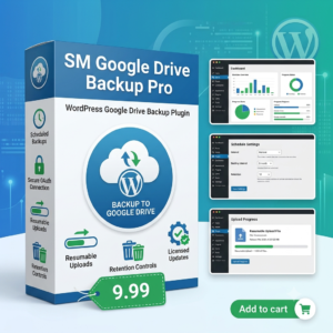 Secure WordPress backups to Google Drive with scheduled backups, resumable uploads, retention controls